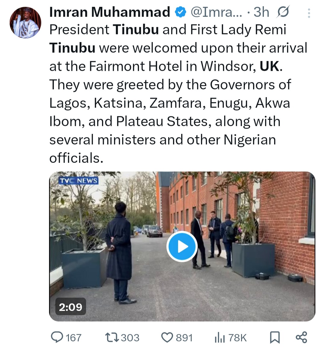 Tinubu in the UK for state visit (photos/videos)