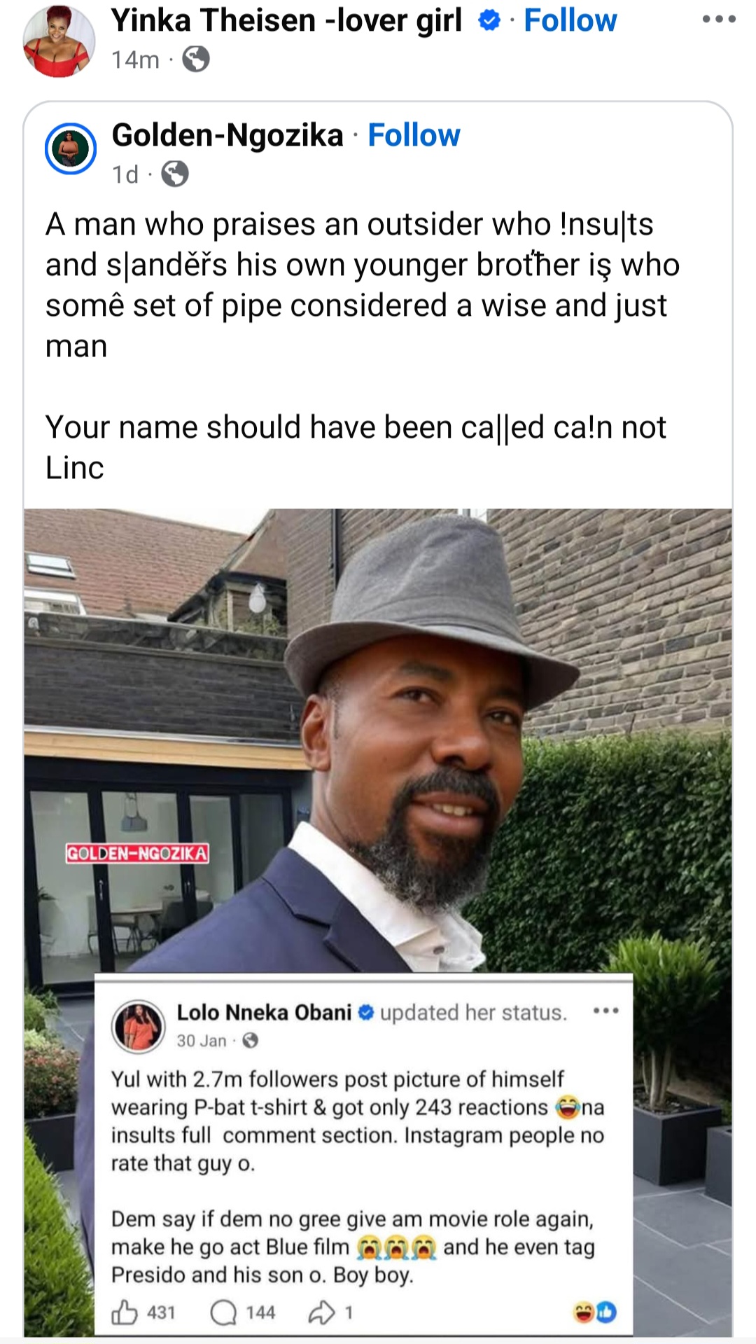 Yinka Theisen spirals out of control as she calls out ex-fiance Linc Edochie and the woman who allegedly has his attention