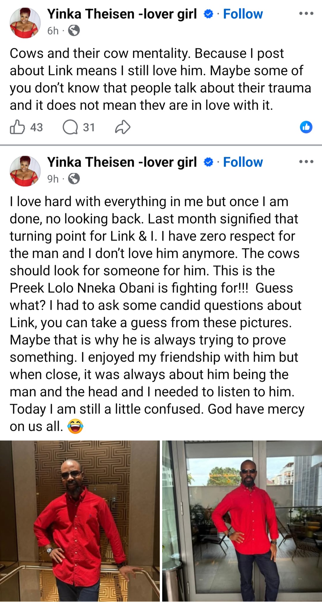Yinka Theisen spirals out of control as she calls out ex-fiance Linc Edochie and the woman who allegedly has his attention