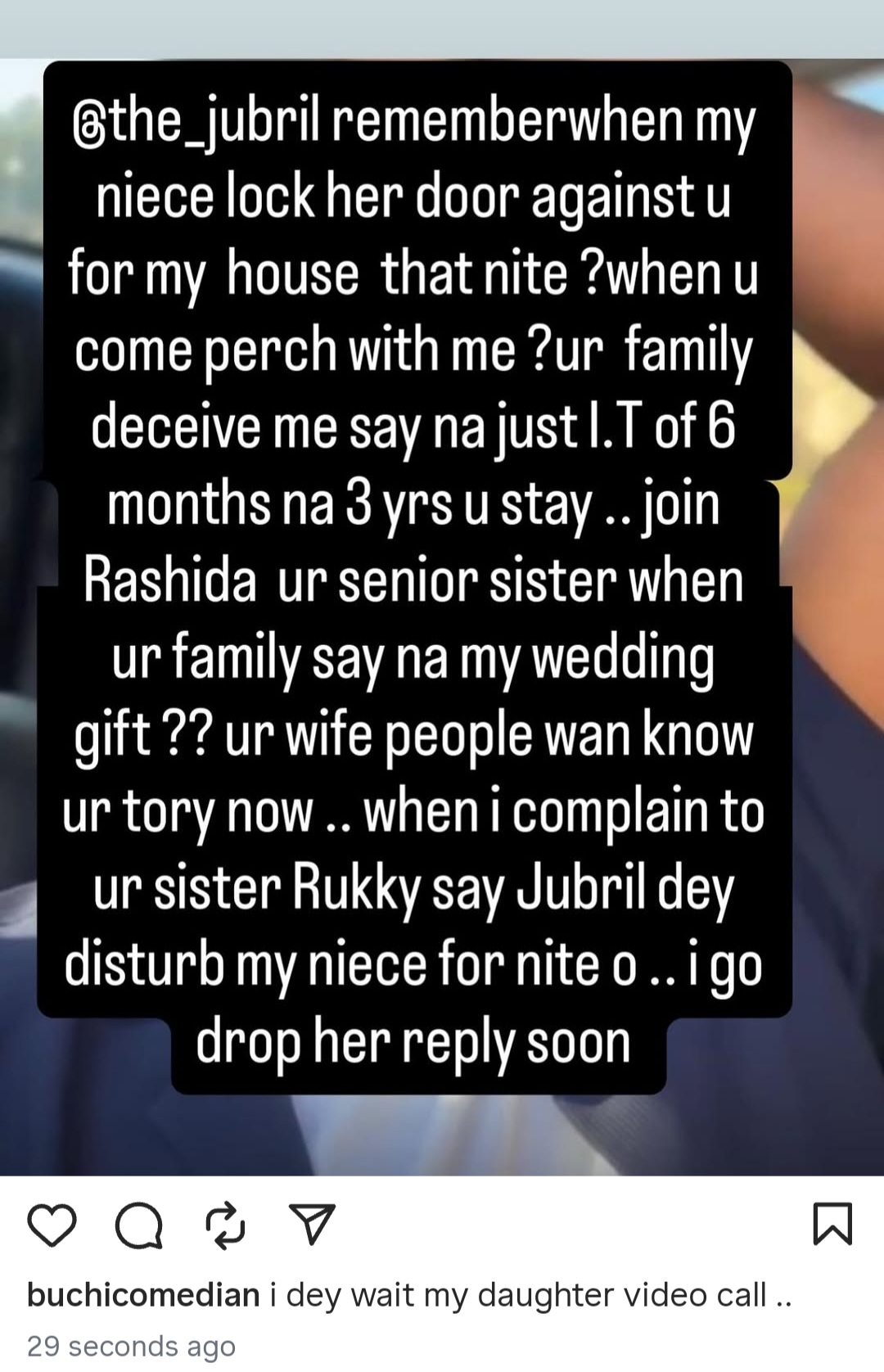 Comedian Buchi calls out his former brother-in-law for beating his daughter and seizing her iPad; alleges his ex-wife