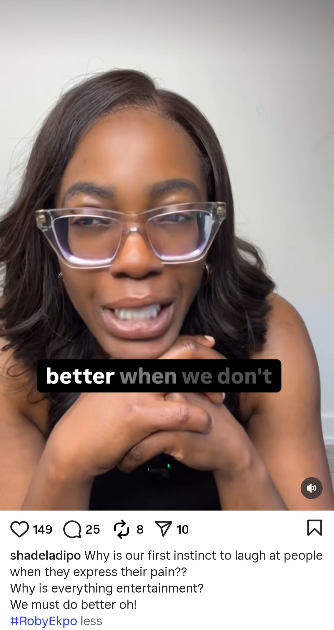 "We ask men to do better then laugh at them when they talk about their experience" Media personality Shade Ladipo defends her colleague Roby Ekpo