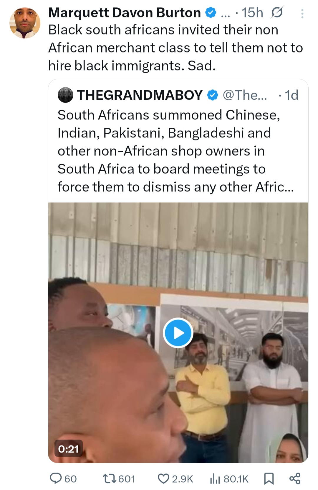 Reactions as South Africans invite immigrants of other races to tell them to stop employing black African immigrants in SA (video)