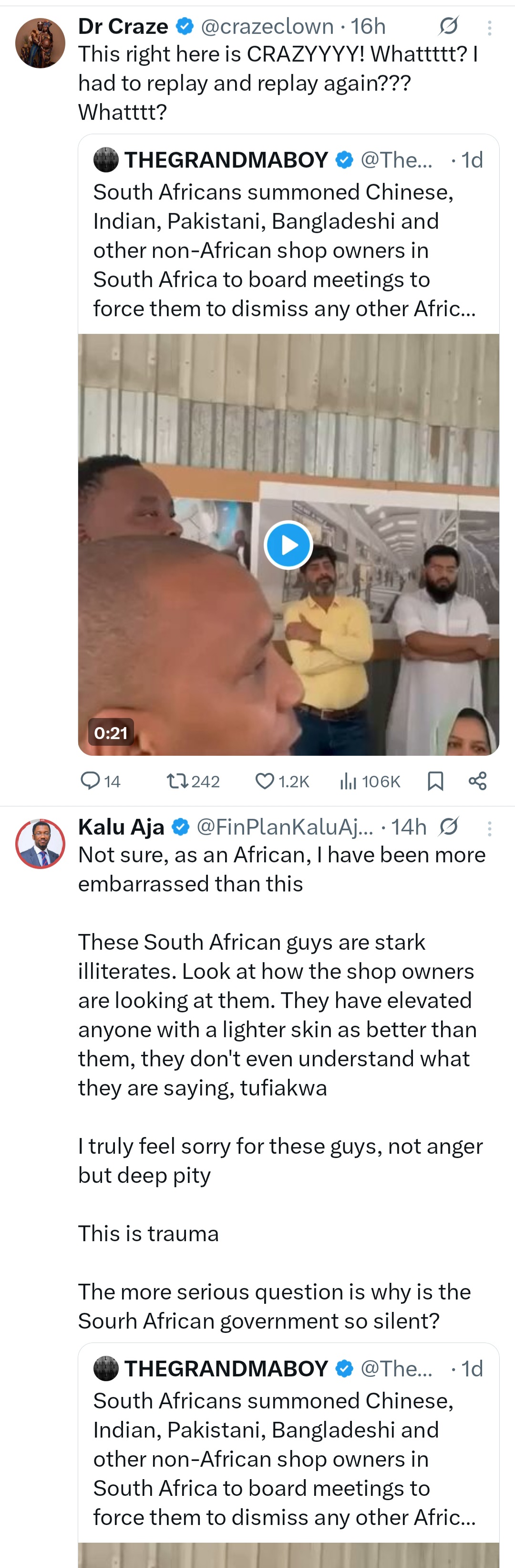 Reactions as South Africans invite immigrants of other races to tell them to stop employing black African immigrants in SA (video)