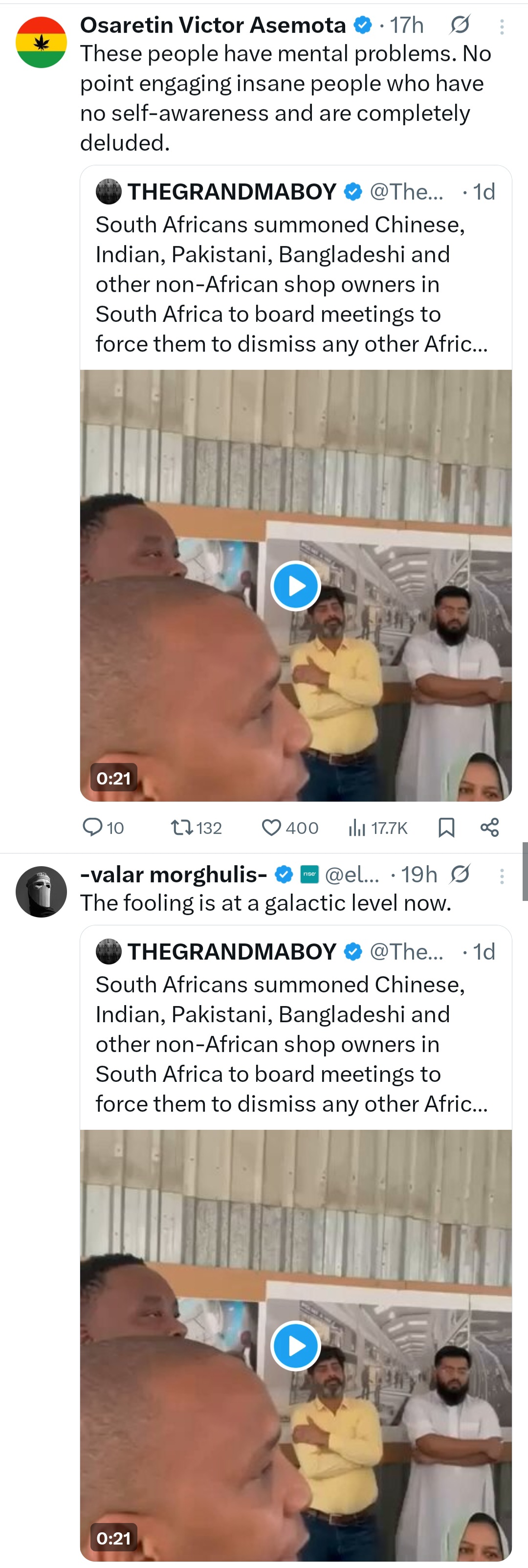 Reactions as South Africans invite immigrants of other races to tell them to stop employing black African immigrants in SA (video)