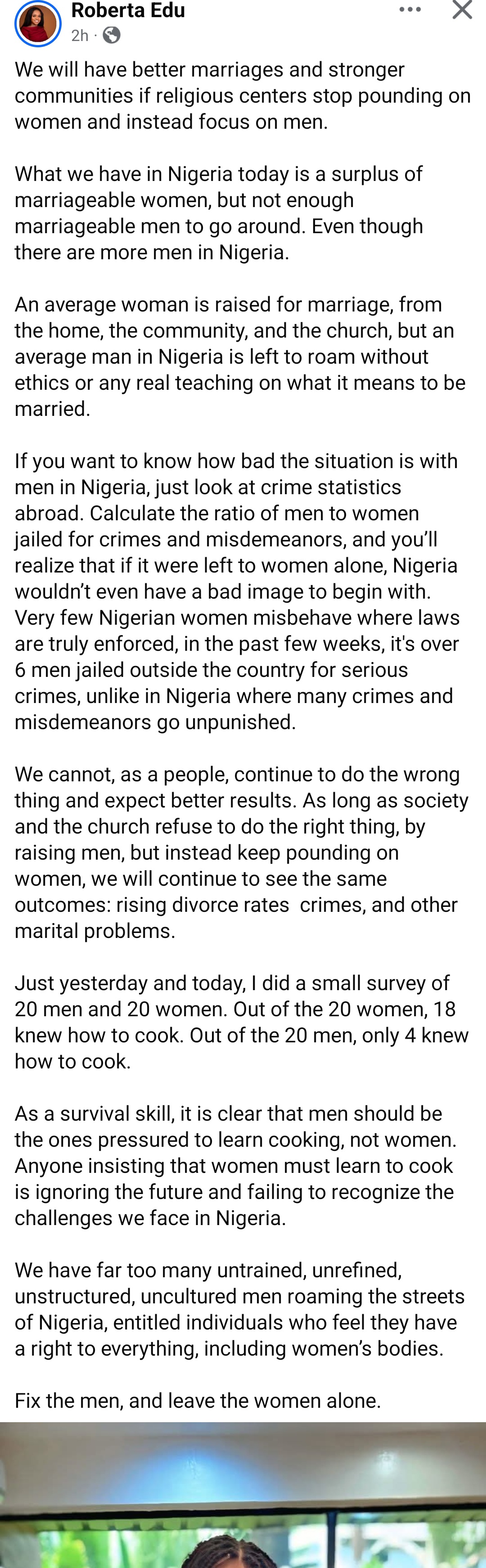 "Fix the men and leave women alone" Businesswoman tells churches