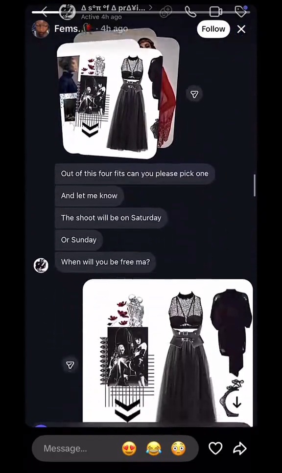 Chat between content creator and man who allegedly r@ped her after offering fake modelling job