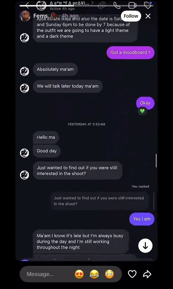 Chat between content creator and man who allegedly r@ped her after offering fake modelling job