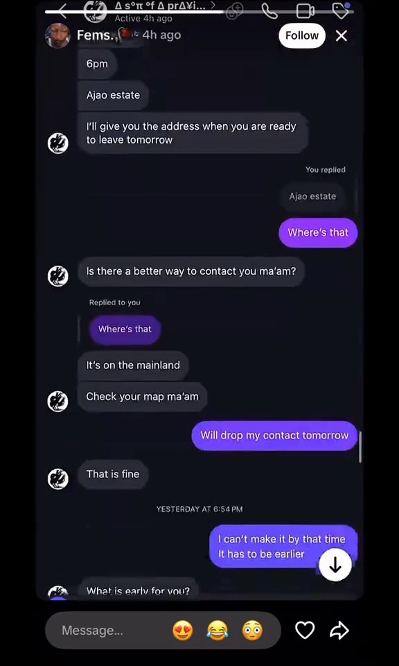 Chat between content creator and man who allegedly r@ped her after offering fake modelling job