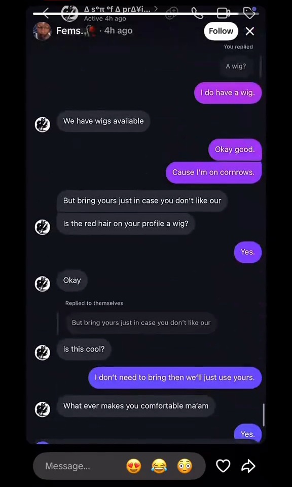 Chat between content creator and man who allegedly r@ped her after offering fake modelling job