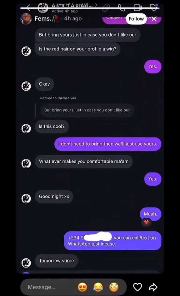 Chat between content creator and man who allegedly r@ped her after offering fake modelling job