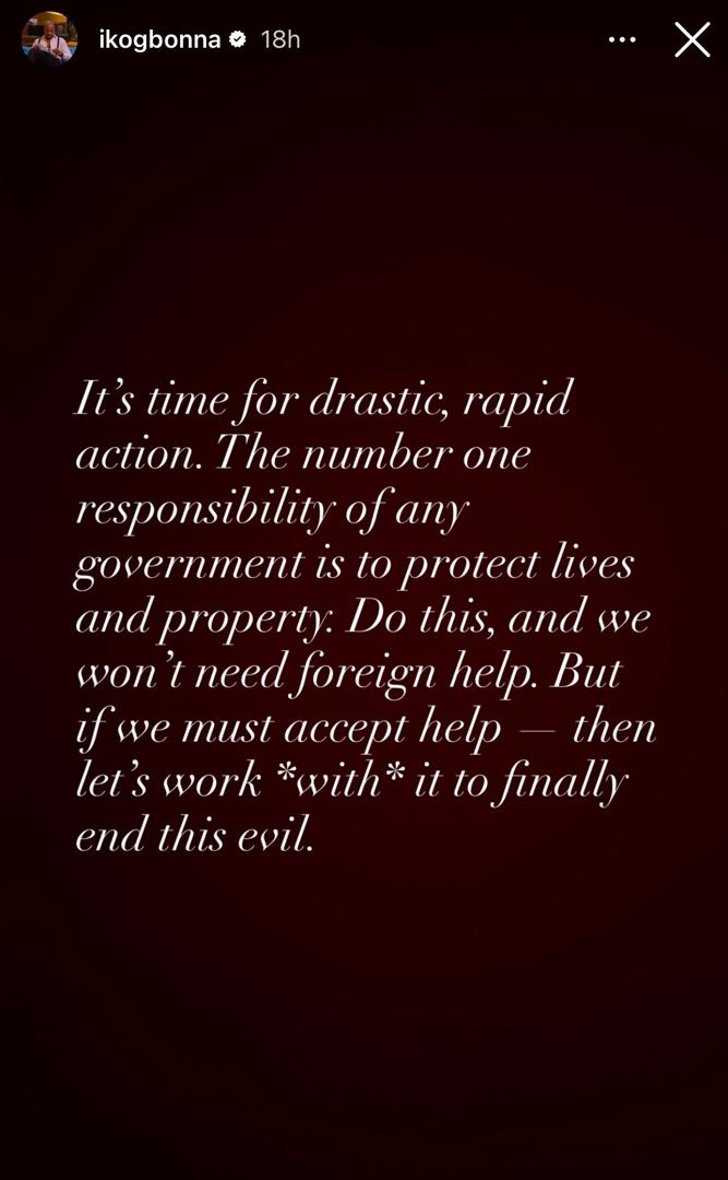 ?Do we want the terror group gone or not??-actor, IK Ogbonna, questions Nigerians who are outraged over Trump?s interference in Nigeria