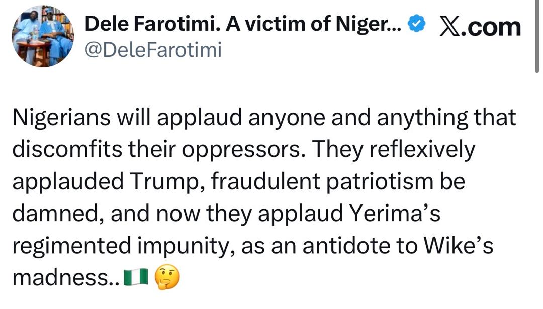 Activist, Dele Farotimi, knocks Nigerians celebrating Naval officer who challenged FCT Minister, Nyesom Wike