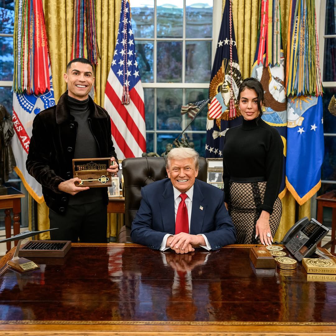 Cristiano Ronaldo thanks President Trump for inviting him and his future wife, Georgina Rodriguez to the White House (Photos)