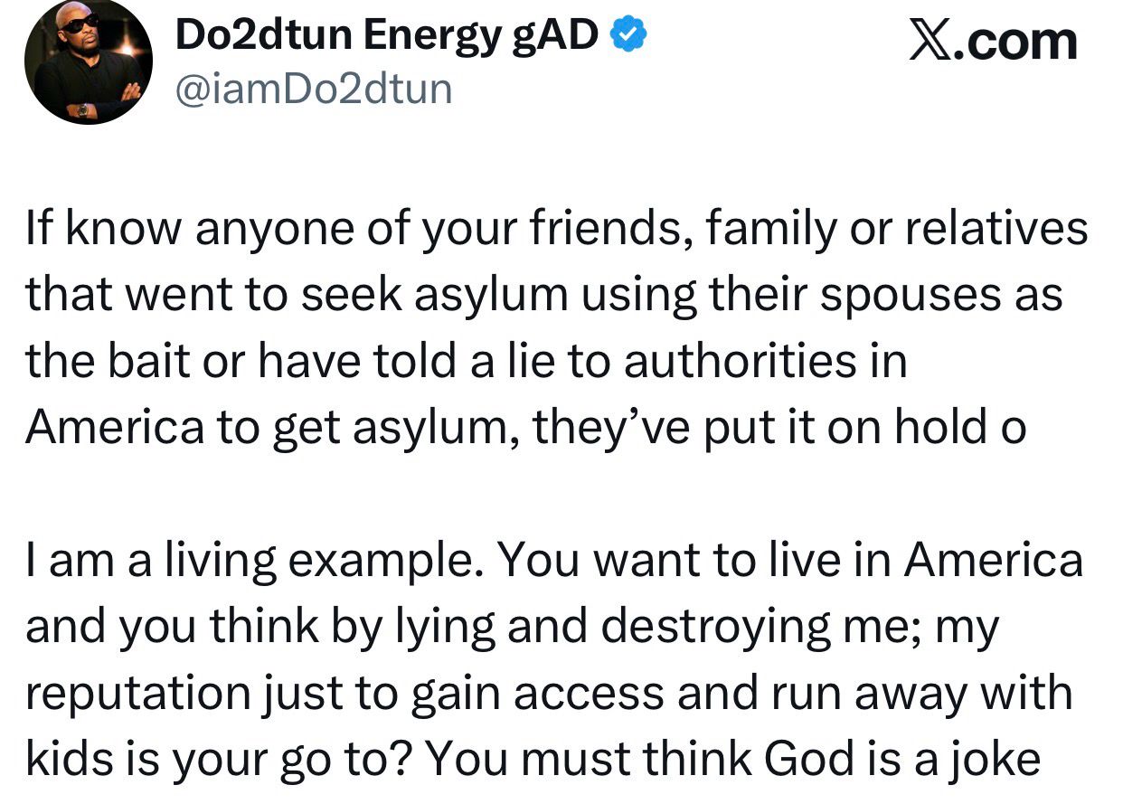 OAP Dotun calls out American Embassy in Nigeria for allowing his ex-wife relocate to the US with their children without his consent