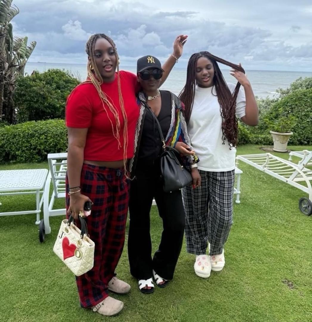 Annie Idibia shares lovely photos from her vacation with her daughters, Isabella and Olivia and her mum
