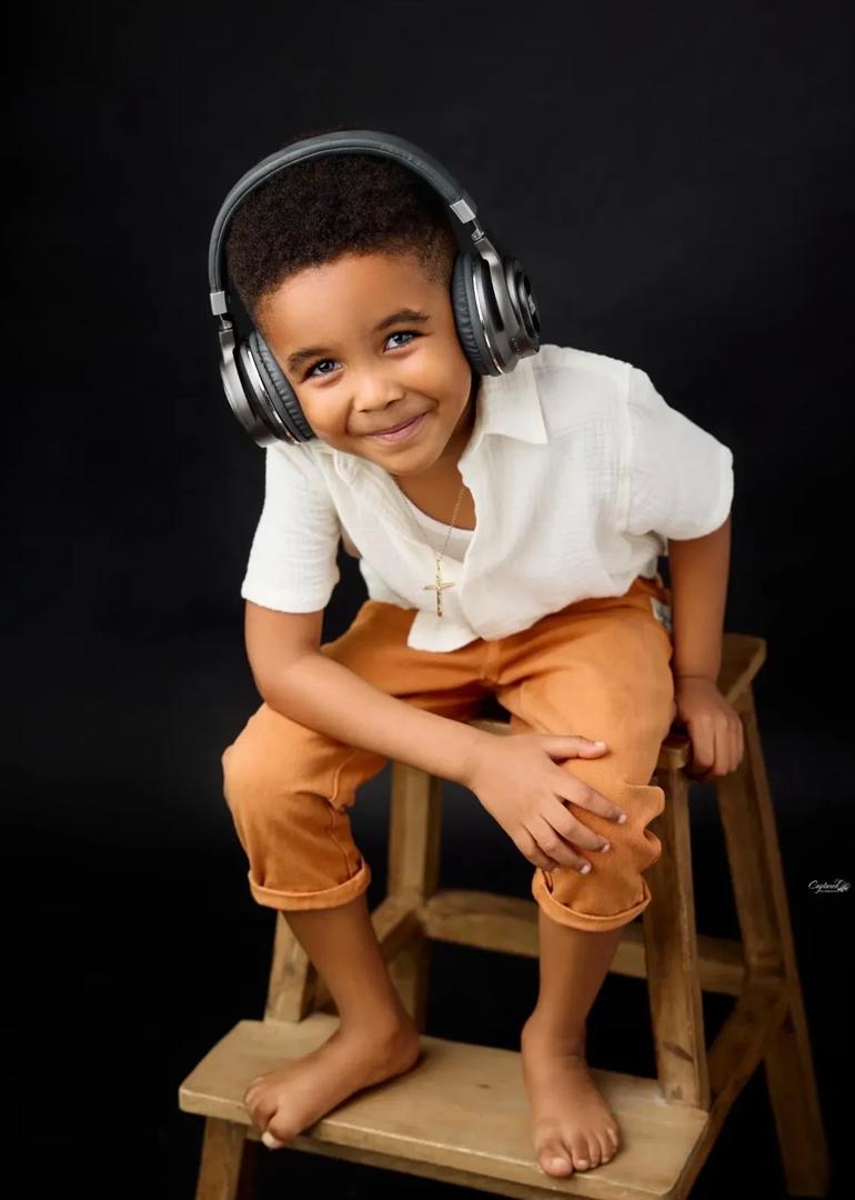 Entertainers, BankyW and Adesua, share adorable photos of their son, Hazaiah, as he turns 5