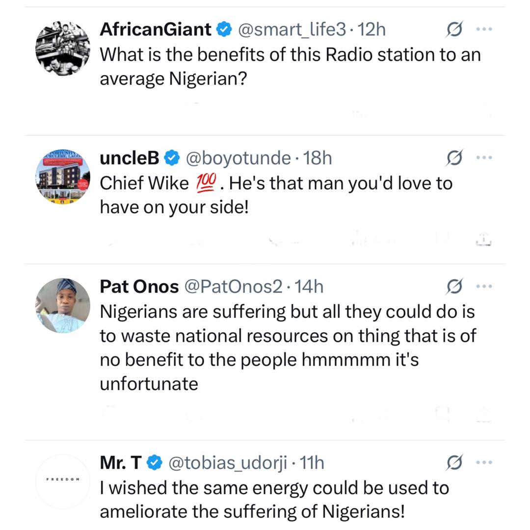 Nigerians react as Wike and his support group launch Rivers-based radio station to campaign for President Tinubu?s 2027 re-election