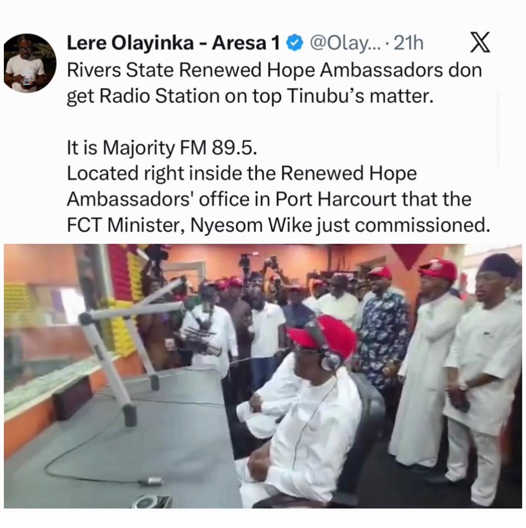 Nigerians react as Wike and his support group launch Rivers-based radio station to campaign for President Tinubu?s 2027 re-election