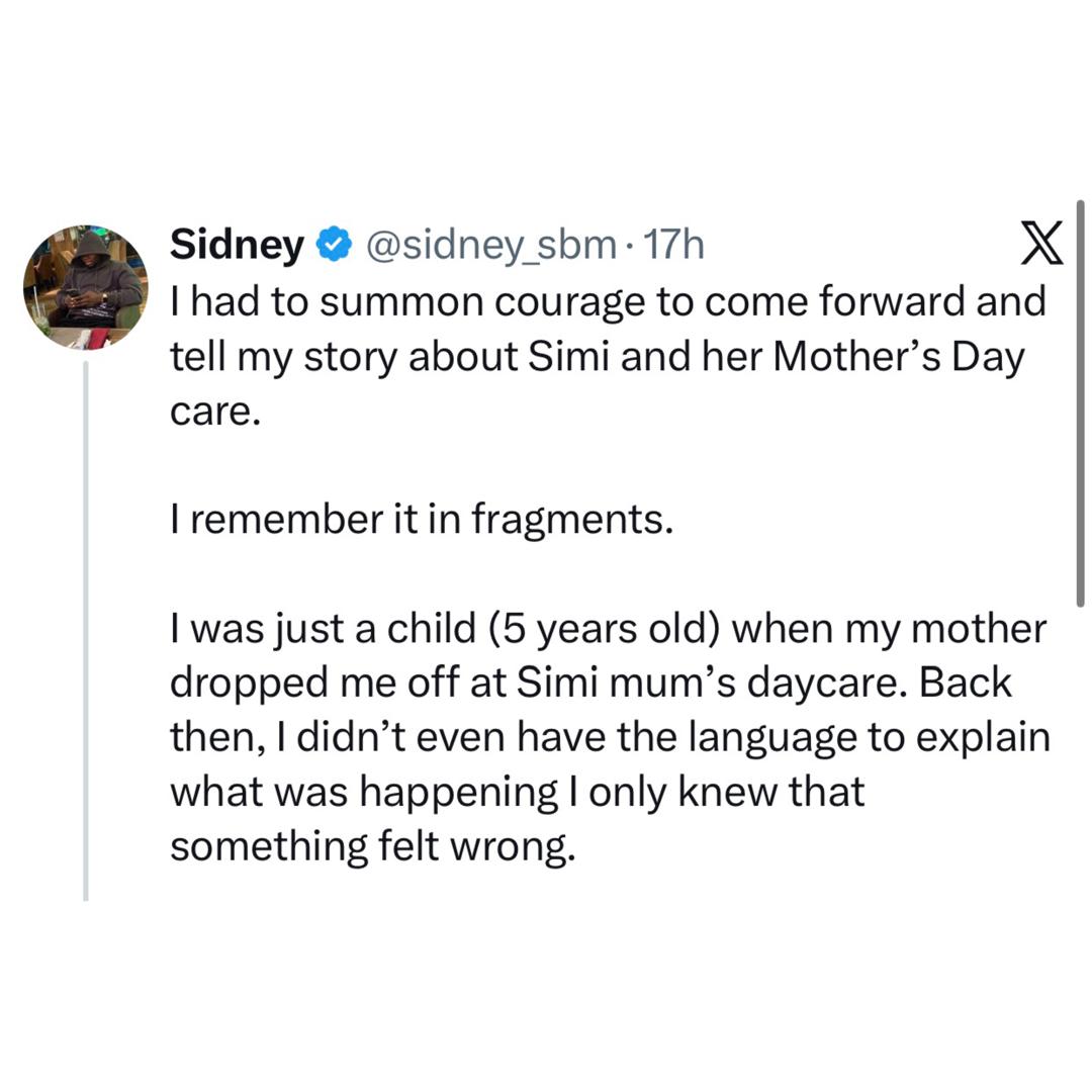 NAPTIP launches investigation into alleged cases of sexu@l ass@ult in daycare centers hours after a X user made wide claims about his time at singer Simi?s mother?s daycare