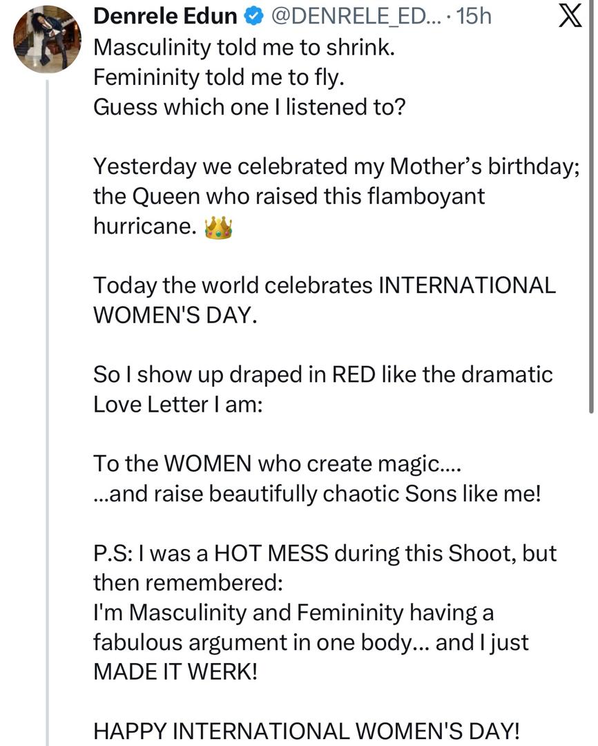 Media personality, Denrele, responds after X-user called him an ?old taker? who ?resurrected? because Bobrisky left Nigeria