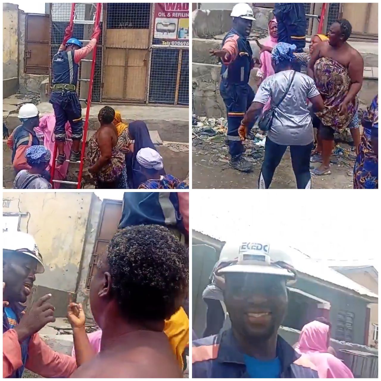 Women resist PHCN officials who stormed their area to disconnect power despite poor power supply (video)
