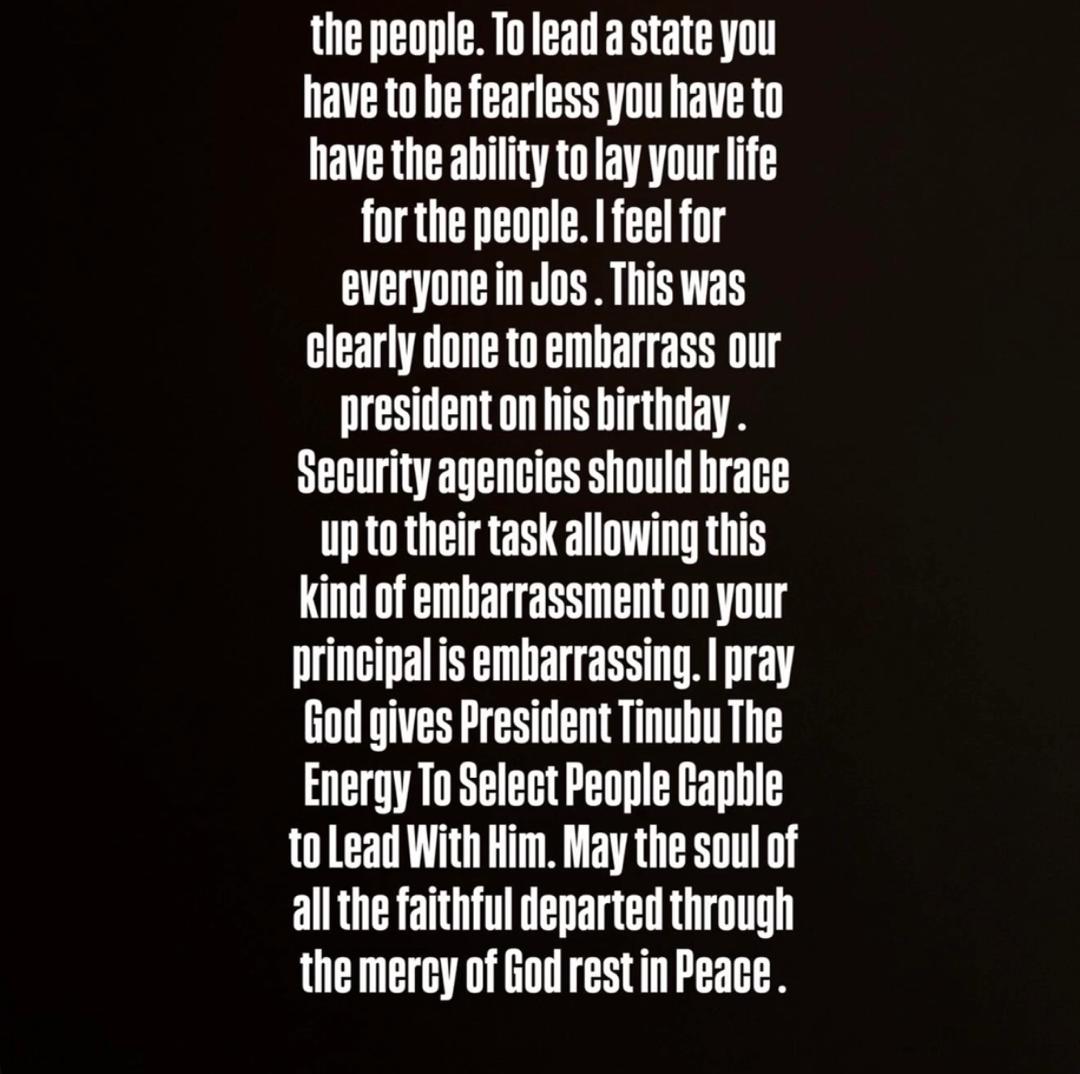 Jos att@ck was done to embarrass President Tinubu on his birthday - Socialite, Cubana Chiefpriest