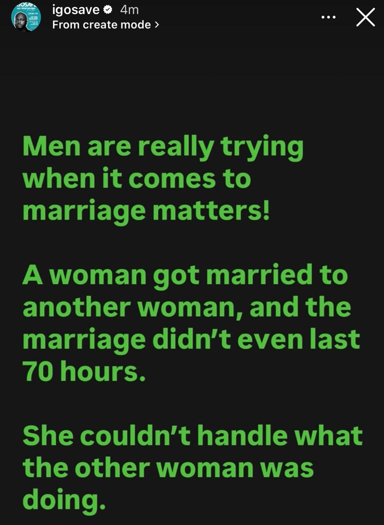 Comedian, I Go Save, reacts to reality star, Angel?s marriage situation