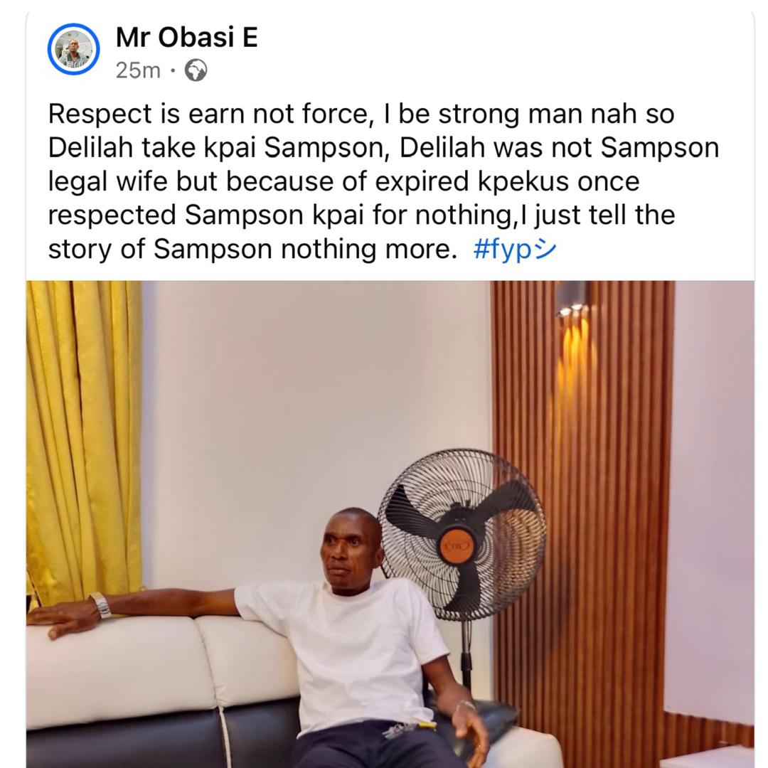 Judy Austin?s ex husband, Emmanuel Obasi, writes on respect after Yul Edochie asked men to dump partners who have no respect for them