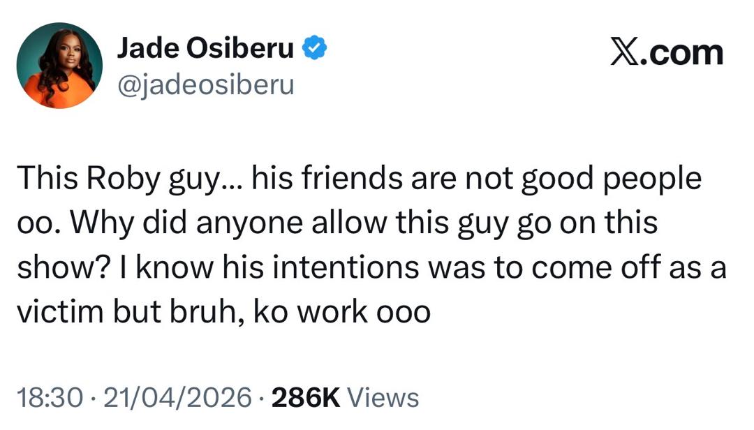 Roby Ekpo: Do2dtun clashes with movie producer Jade Osiberu 