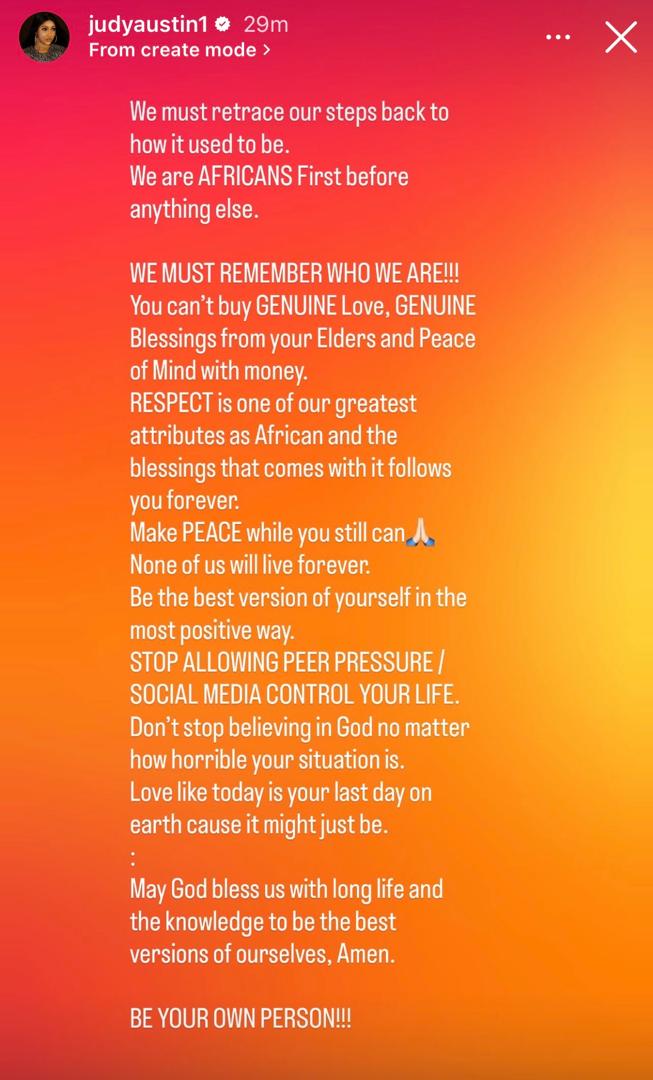 Some People pray for families to break up so they can make money off it - Actress Judy Austin