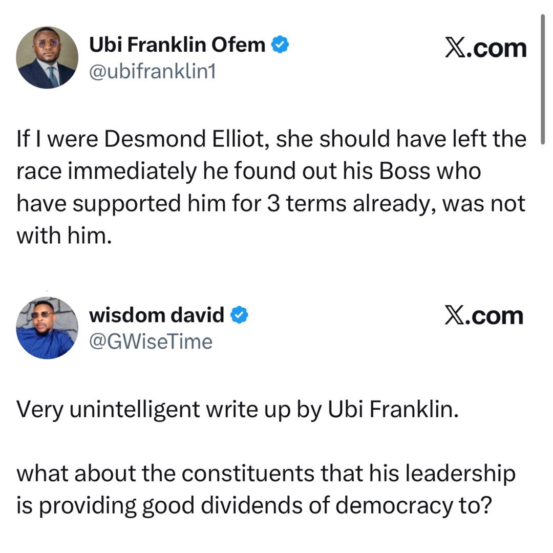 Music executive, Ubi Franklin, responds after X-user berated him for saying Desmond Elliot should have withdrawn from the Lagos APC Primary