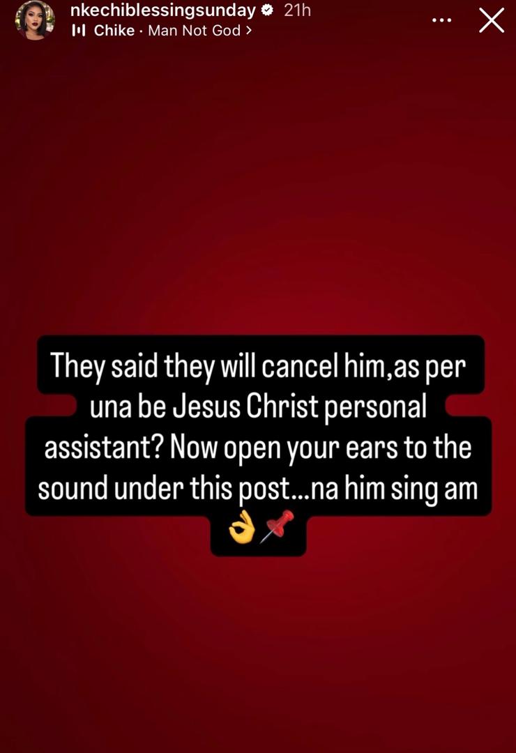 Actress Nkechi Blessing taunts Nigerians predicting singer, Chike?s downfall amid his alleged affair with Sandra Edoho