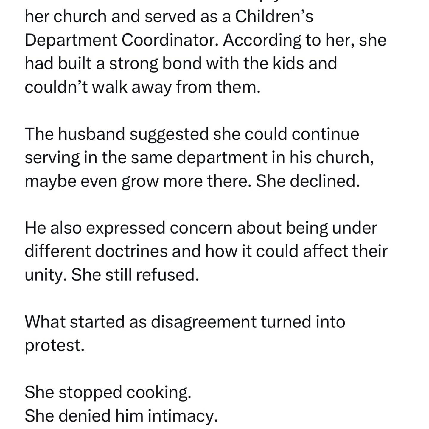 Couple go their separate ways three months after wedding over decision on whose church to attend