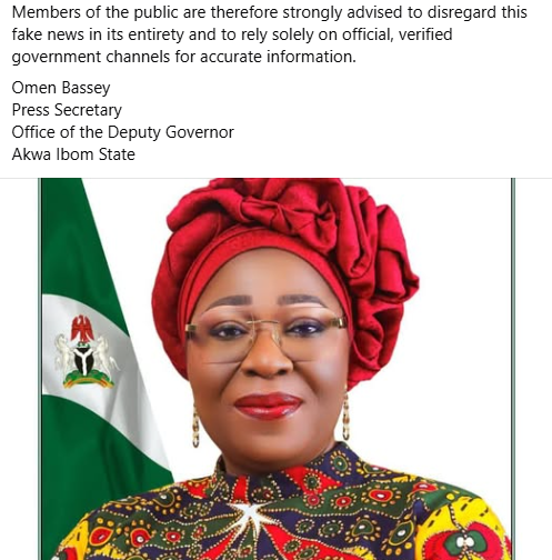 Akwa Ibom Deputy Governor denies sponsoring bill in the State House of Assembly 