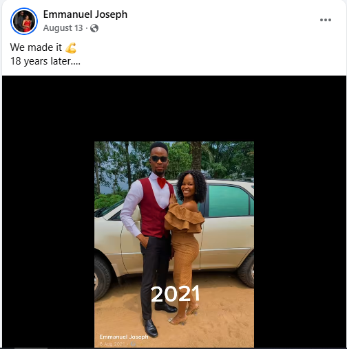 Nigerian high school sweethearts get married after 18 years of dating