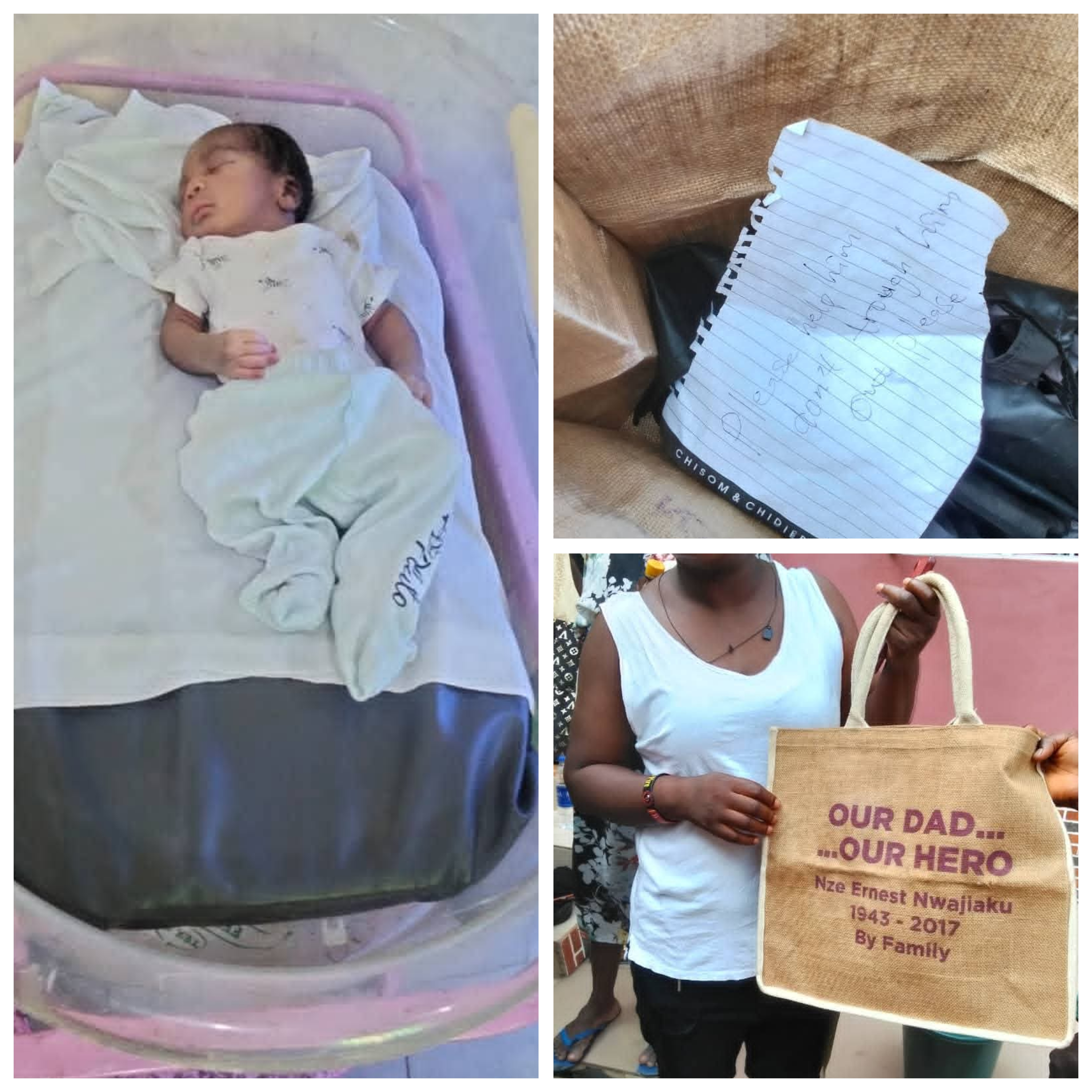 Abandoned newborn baby discovered inside bag with note in Anambra community