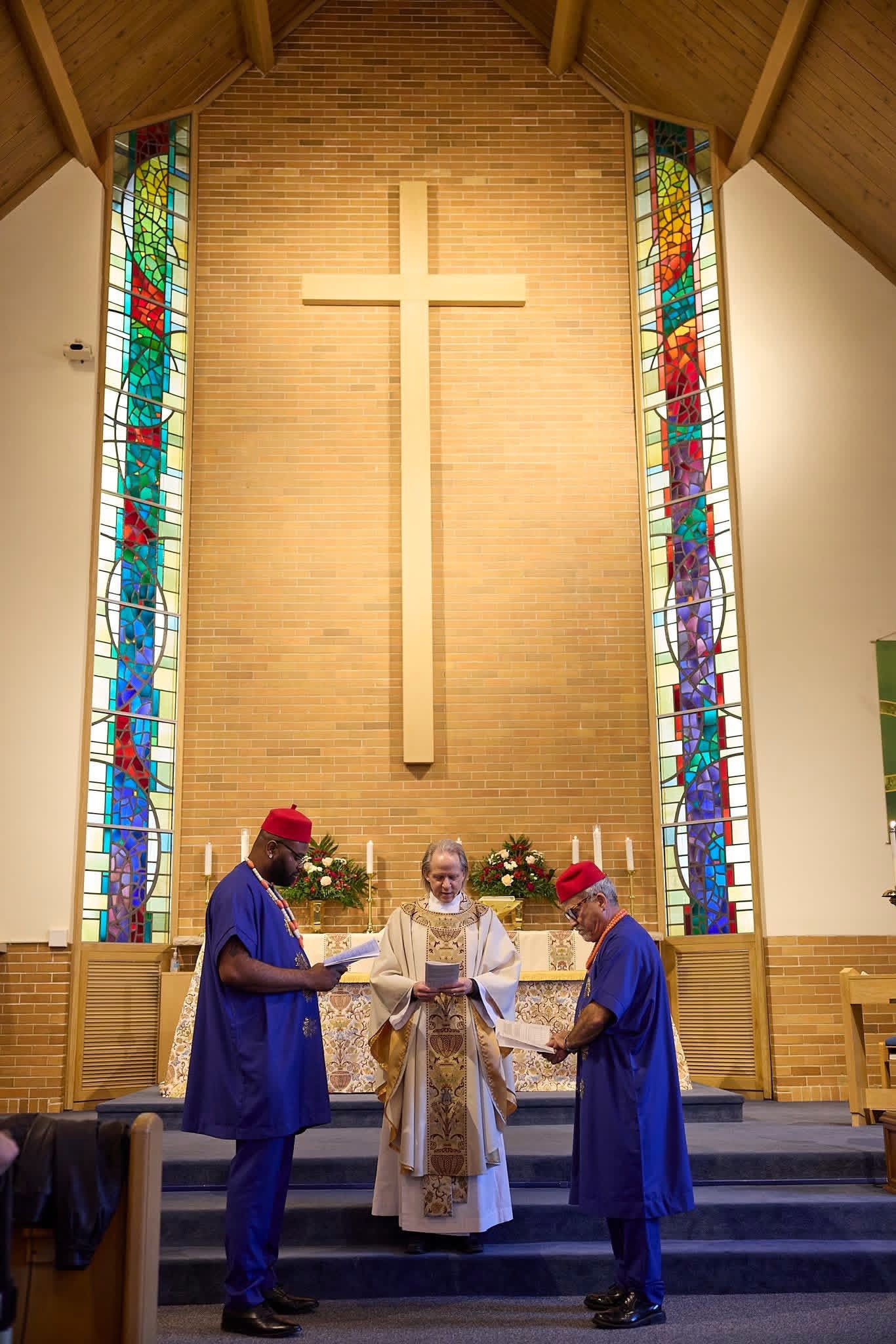 Catholic priest reacts to trending photos of a Nigerian man and his white husband getting married in a church