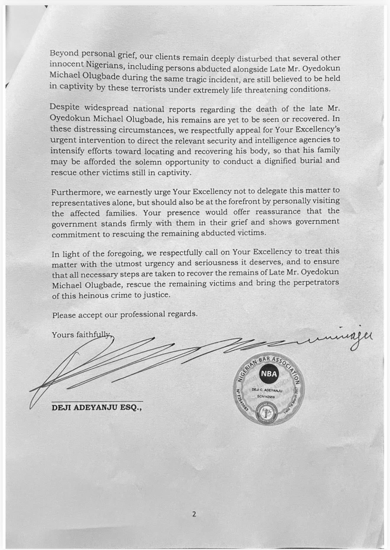 Family of behe@ded Oyo teacher pleads with President Tinubu for personal intervention, visit and recovery of his remains