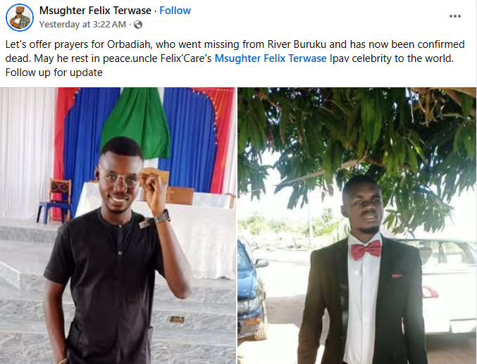 Three fun seekers drown during picnic in Benue river