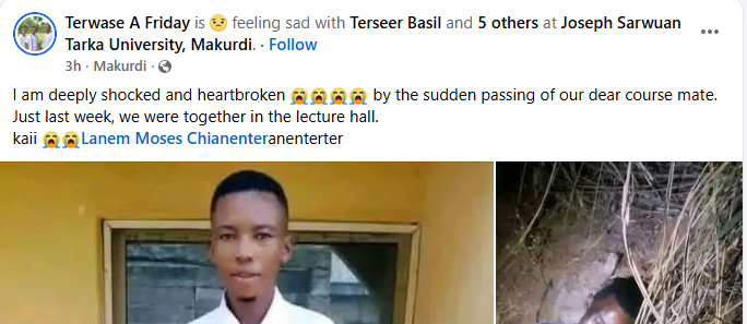 400-level Benue varsity student found d3ad in Makurdi community