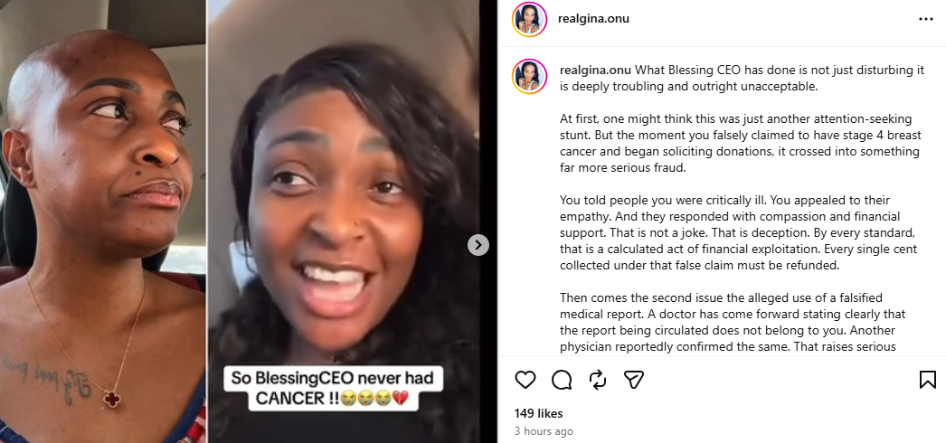 Actress Georgina Onuoha calls for Blessing CEO?s arrest over claims she has cancer