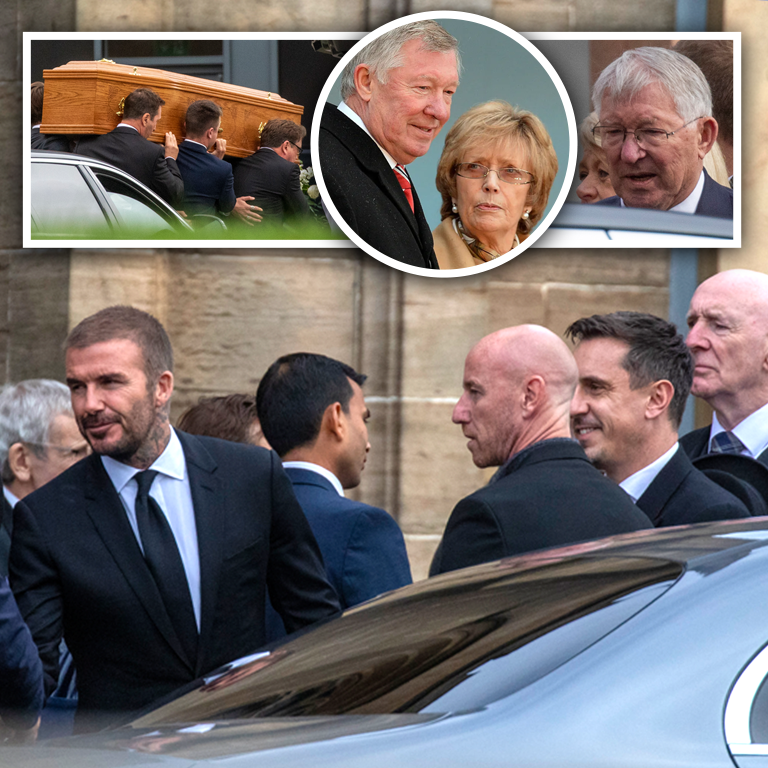 David Beckham leads host of ex-footballers at funeral of Sir Alex Fergusonâs wife Cathy (photos)