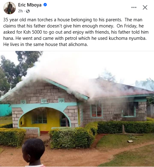 35-year-old man sets his parents