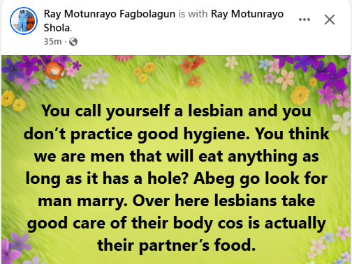 Nigerian LGBTQ activist berates lesbians who don?t practice good hygiene