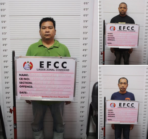 EFCC arraigns three foreigners over alleged N12b oil theft in Lagos
