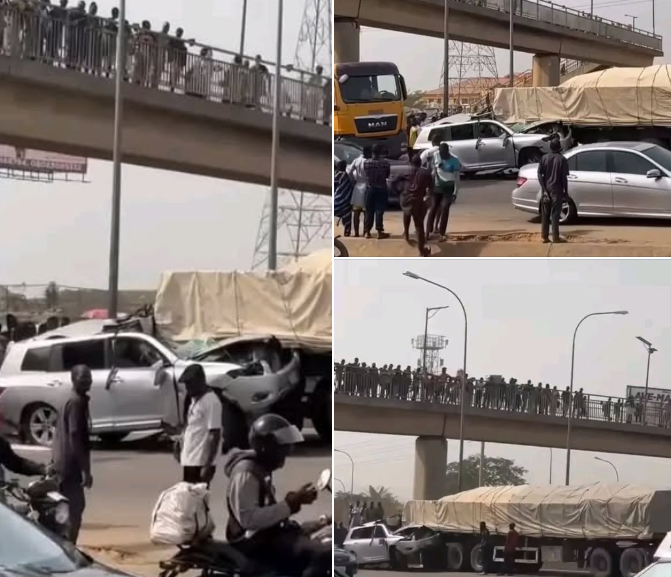 Man d!es in Abuja car crash while rushing his sick father to hospital (video)