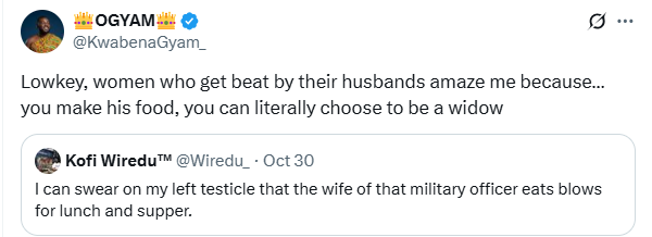 Women who get beaten by their husbands amaze me because you make his food, you can choose to be a widow - Ghanaian MC says