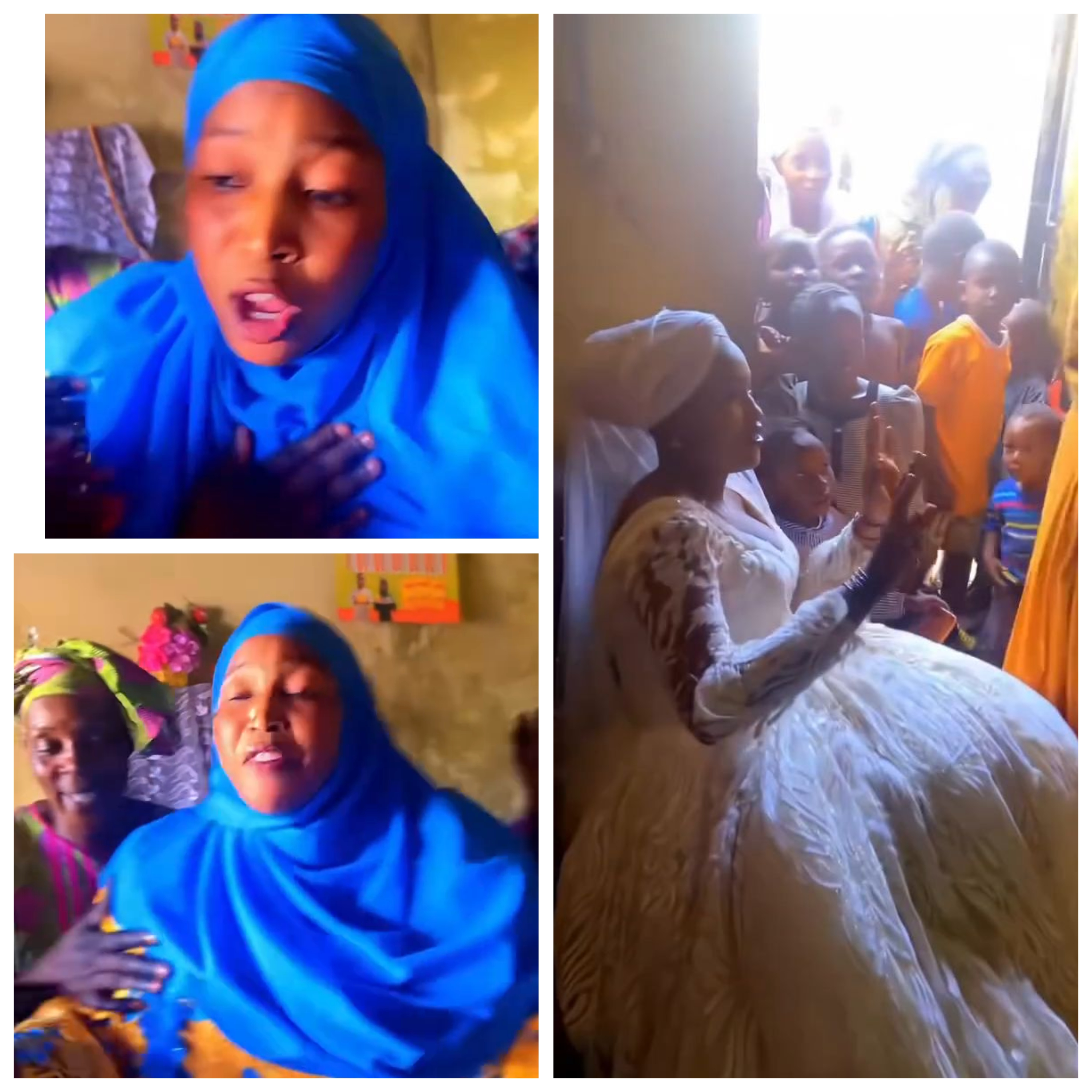 Drama as woman refuses to let her husband?s second wife into the house, says she stood by him through poverty and he secretly married the lady (video)