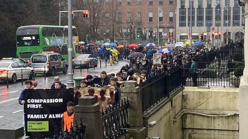 Protesters rallying against deportation in Ireland