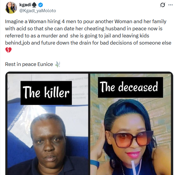 Side chick reportedly d!es after acid attack allegedly orchestrated by her lover